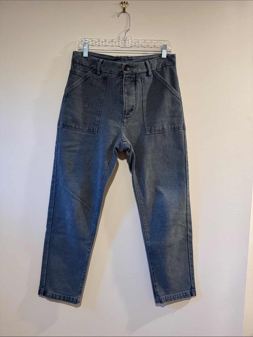 Cuisse De Grenouille Sam Fatigue Pants Mens 29 Blue Gray Cotton Military Canvas